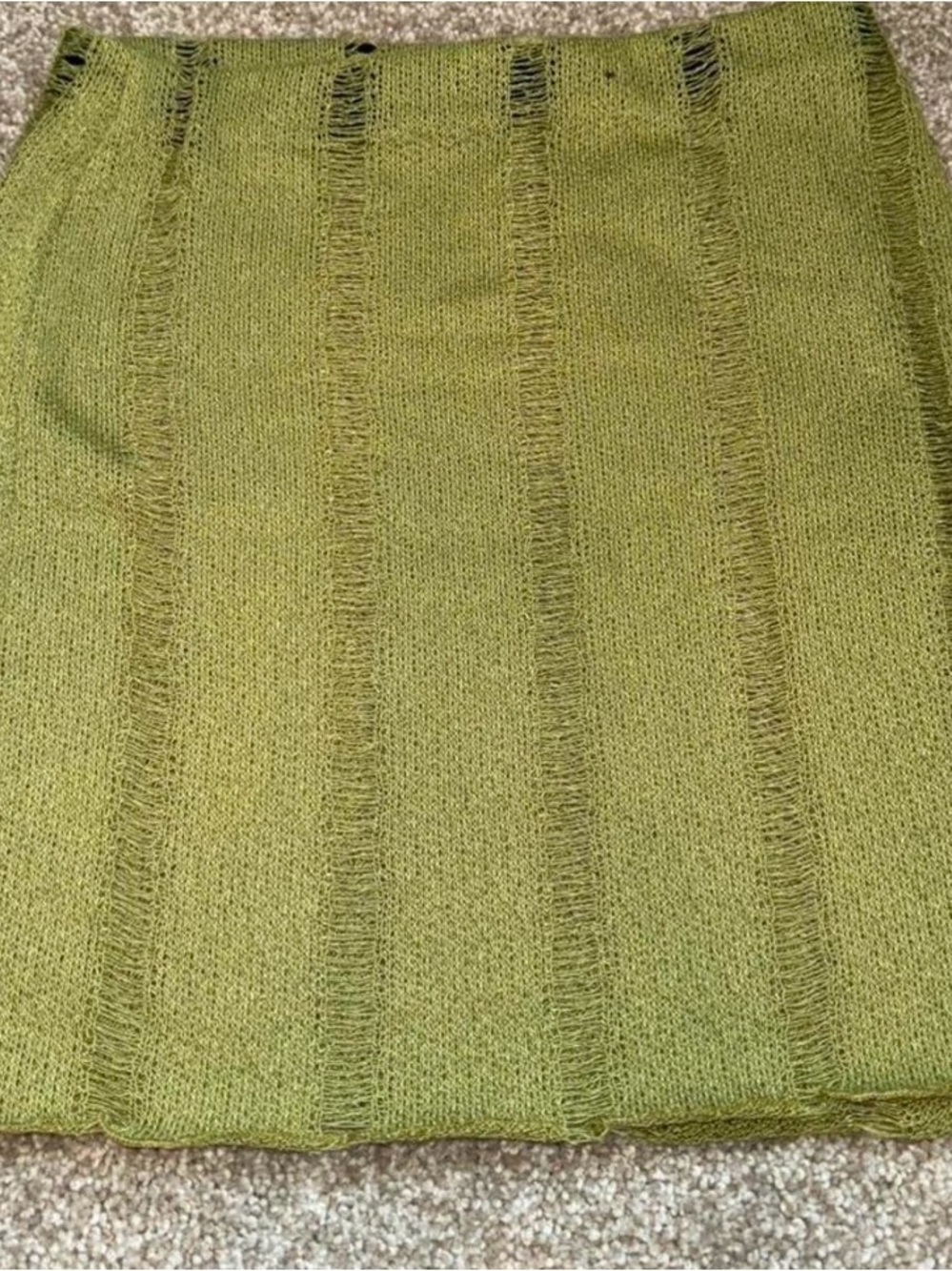 PrettyLittleThing Olive Green Rib Knit Pencil Skirt
